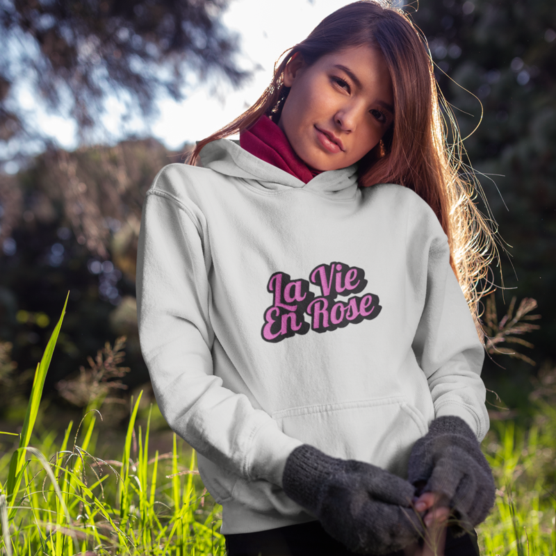 Hoodie Gray La Vie en Rose Graffiti