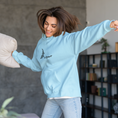 Load image into Gallery viewer, Hoodie Blue Amour With Flowers

