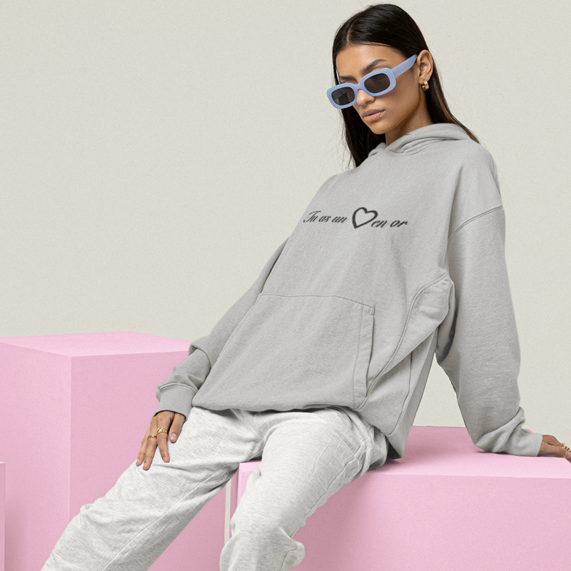 Hoodie Gray Tu as Un Coeur en Or