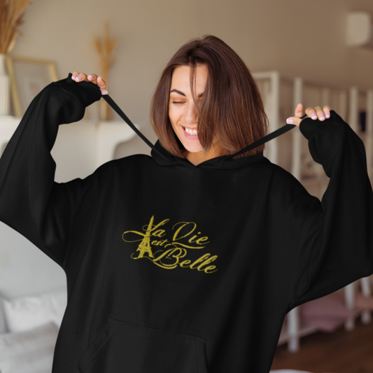 Hoodie Black  La Vie Est Belle