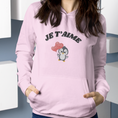Load image into Gallery viewer, Hoodie Pink Je t'Aime Penguin
