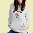 Load image into Gallery viewer, Hoodie Gray Je t'Aime Penguin
