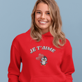 Load image into Gallery viewer, Hoodie Red Je t'Aime Penguin
