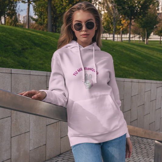 Hoodie Pink Tu me Manques Rabbit