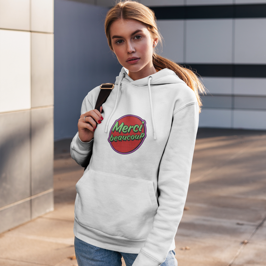 Hoodie White Merci Beaucoup