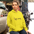 Load image into Gallery viewer, Hoodie Yellow Je t'Aime With Hearts
