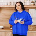 Load image into Gallery viewer, Hoodie Navy Je t'Aime With Hearts
