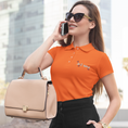 Load image into Gallery viewer, Polo Shirt Orange Je t'Aime Hearts
