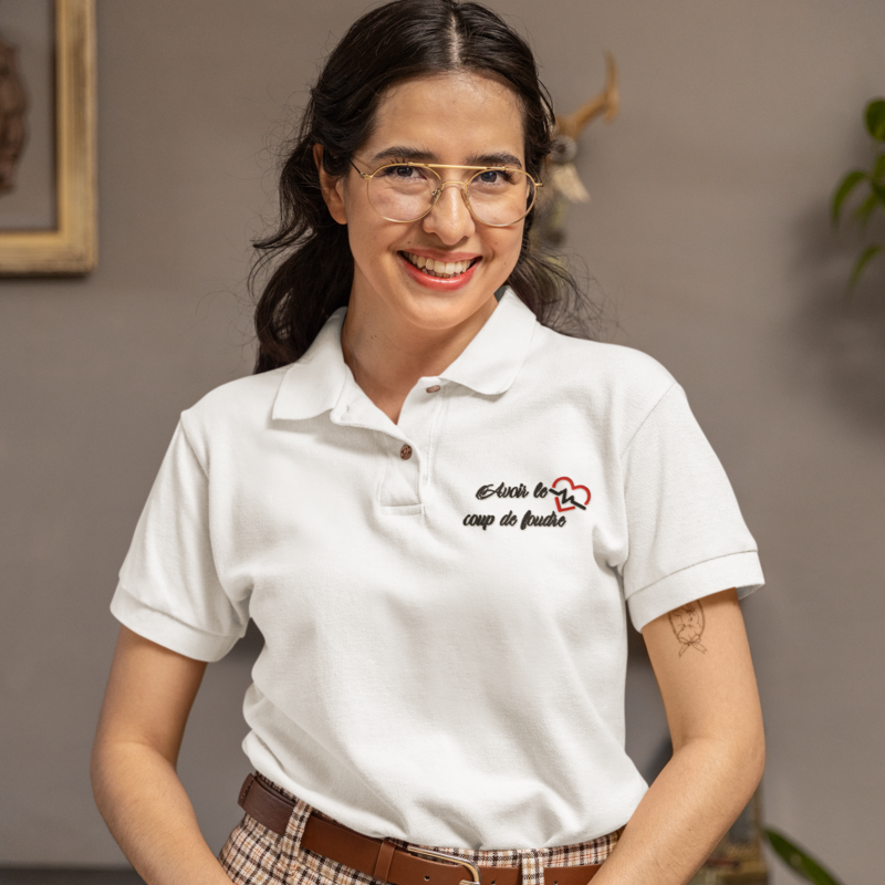 Polo Shirt White Avoir le Coup de Foudre
