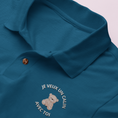 Load image into Gallery viewer, Polo Shirt Navy Je Veux un Calin Avec Toi Teddy Bear
