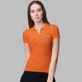 Load image into Gallery viewer, Polo Shirt Orange Je t'Aime Penguin
