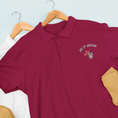 Load image into Gallery viewer, Polo Shirt Burgundy Je t'Aime Penguin

