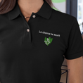 Load image into Gallery viewer, Polo Shirt Black La Chance te Sourit Muguet
