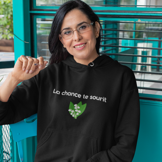 Hoodie Black La Chance te Sourit Muguet