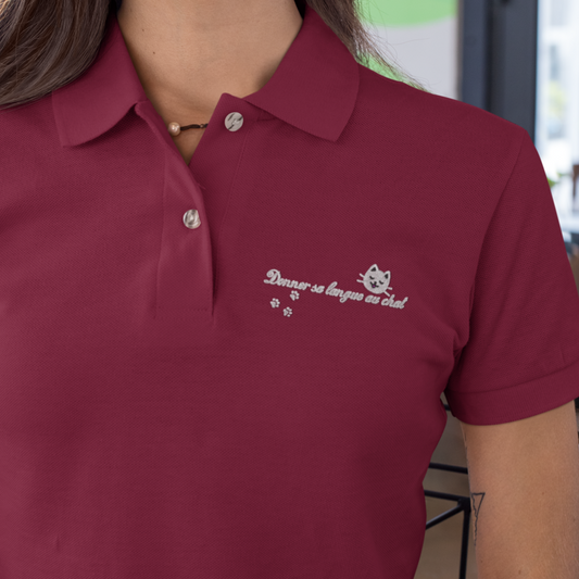 Polo Shirt Burgundy Donner sa Langue au Chat