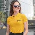 Load image into Gallery viewer, Polo Shirt Yellow Donner sa Langue au Chat
