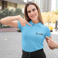Load image into Gallery viewer, Polo Shirt Blue Donner sa Langue au Chat
