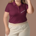 Load image into Gallery viewer, Polo Shirt Burgundy Paris Airplane

