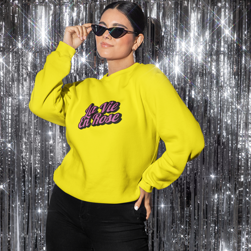 Sweater Yellow La Vie en Rose Graffiti