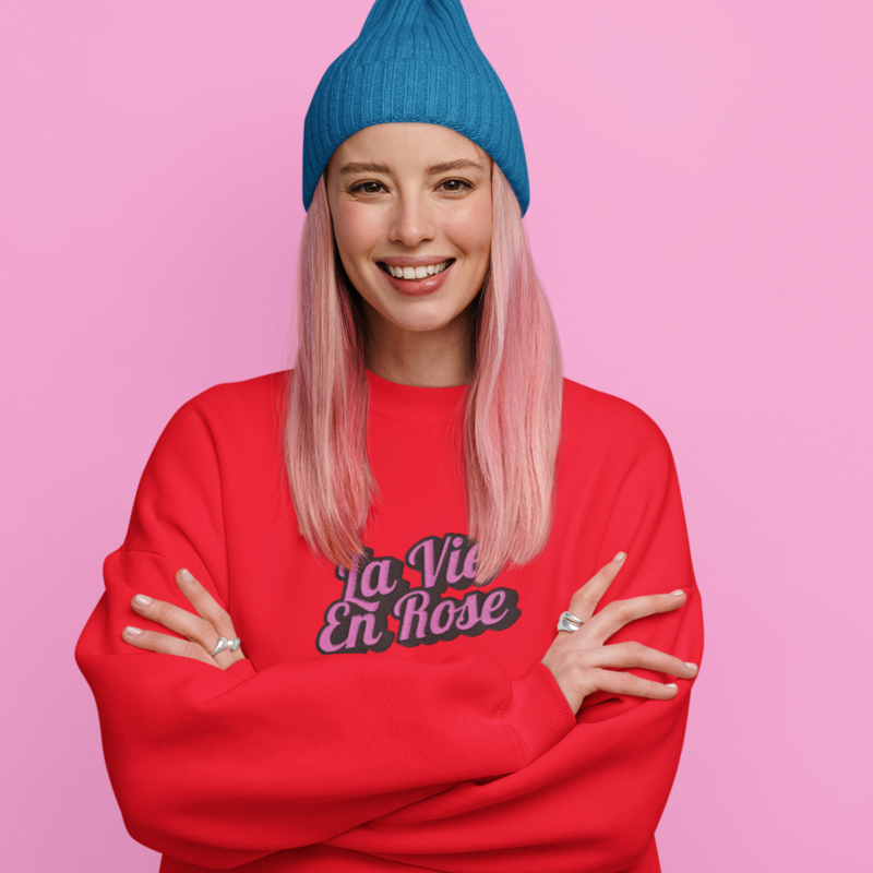 Sweater Orange La Vie en Rose Graffiti