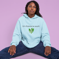 Load image into Gallery viewer, Hoodie Blue La Chance te Sourit Muguet
