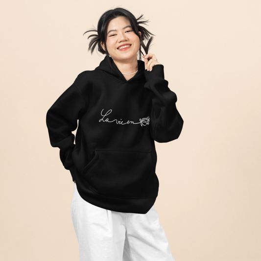 Hoodie Black La Vie en Rose