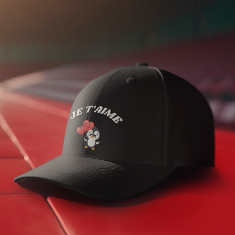 Cap Black Je t'Aime Penguin