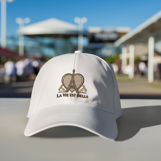 Cap White La Vie Est Belle Heart