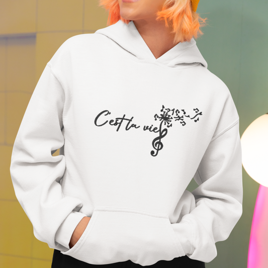 Hoodie White C'est La Vie