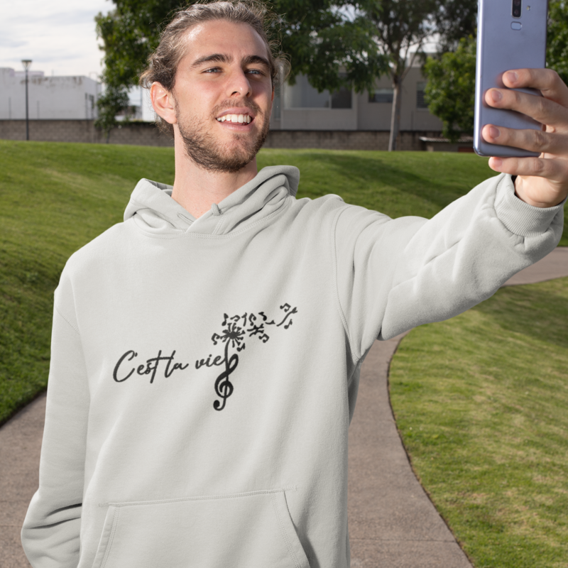 Hoodie Gray C'est La Vie