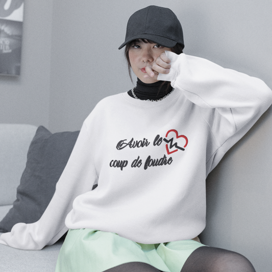 Sweater White Avoir le Coup de Foudre