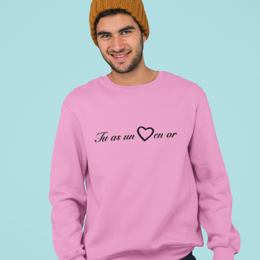Sweater Pink Tu as un Coeur en Or