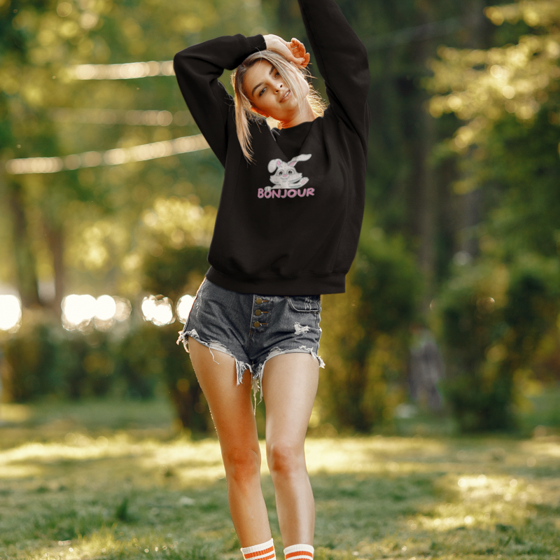 Sweater Black Bonjour Rabbit