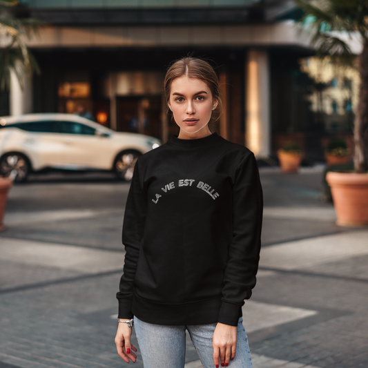 Sweater Black La Vie Est Belle Round
