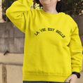 Load image into Gallery viewer, Sweater Yellow La Vie Est Belle Round
