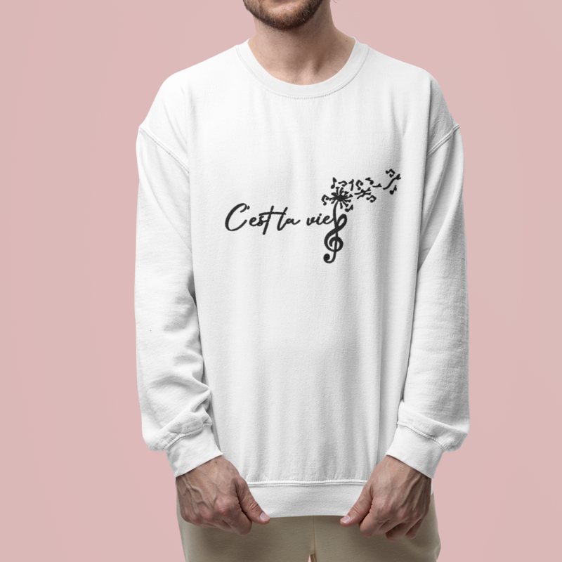 Sweater White C'est La Vie