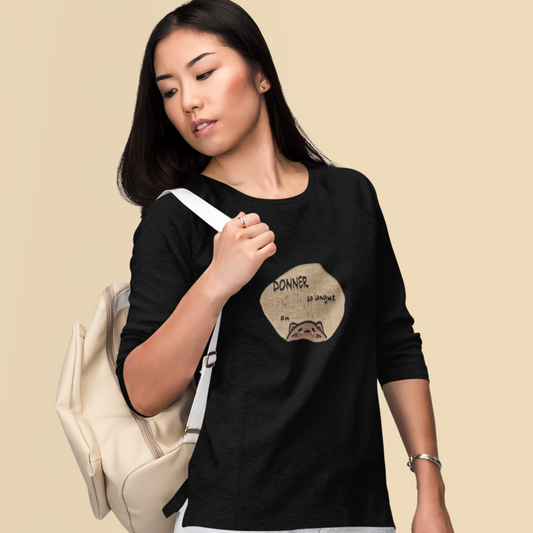 Sweater Black Donner sa Langue au Chat Kawaii