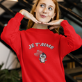 Load image into Gallery viewer, Sweater Red Je t'Aime Penguin
