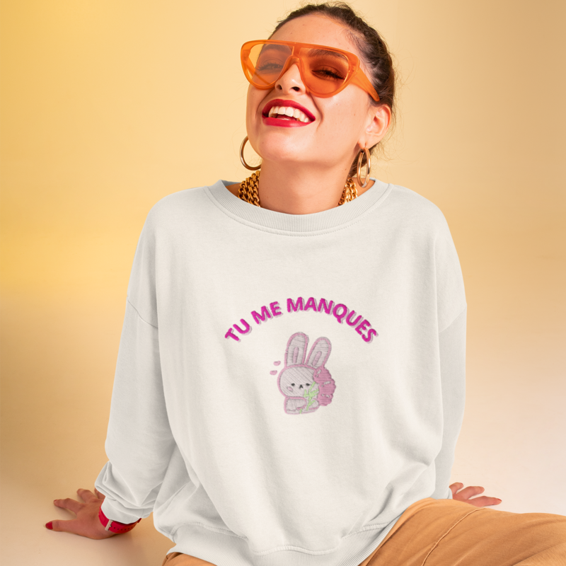 Sweater White Tu me Manques Rabbit