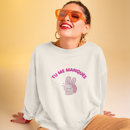 Sweater White Tu me Manques Rabbit