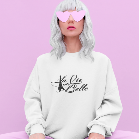 Sweater White La Vie Est Belle