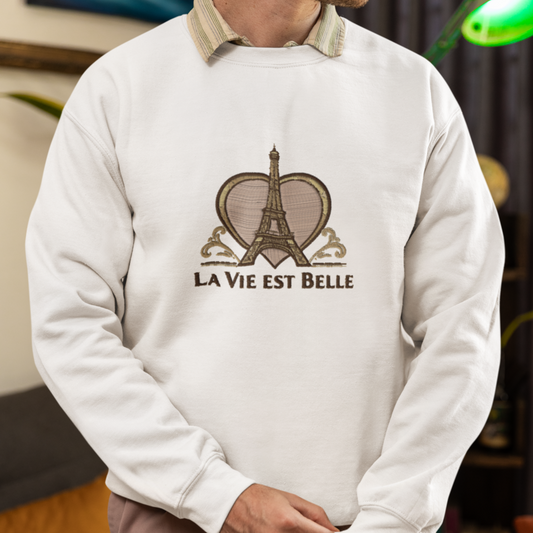 Sweater White La Vie Est Belle Heart