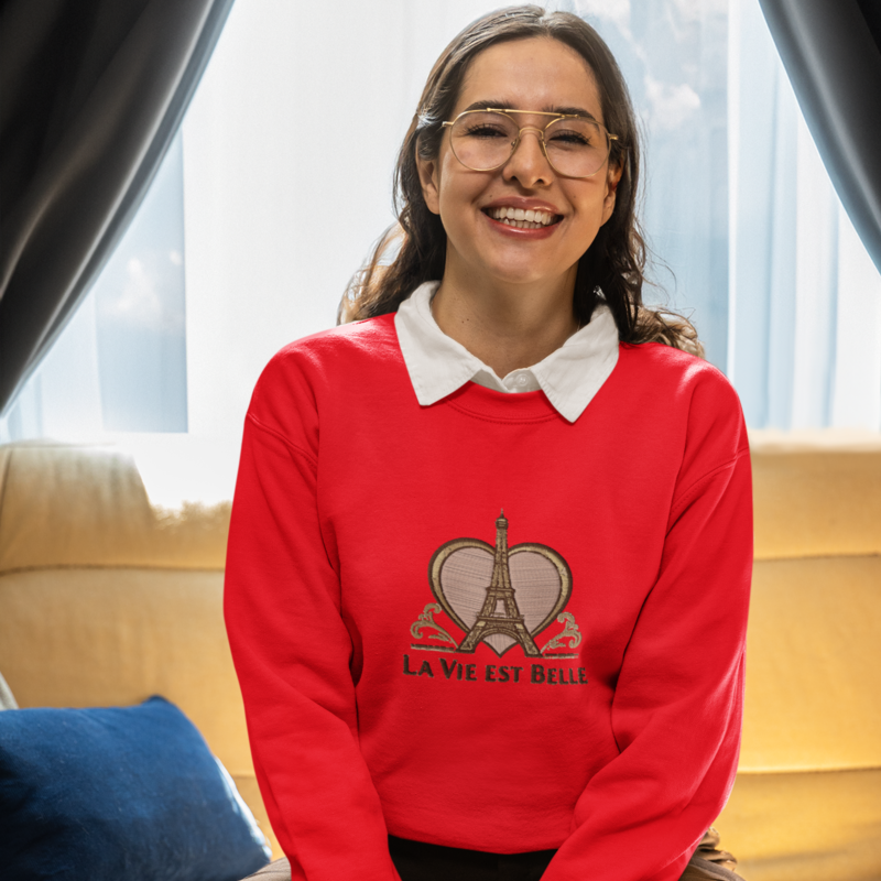 Sweater Red La Vie Est Belle Heart