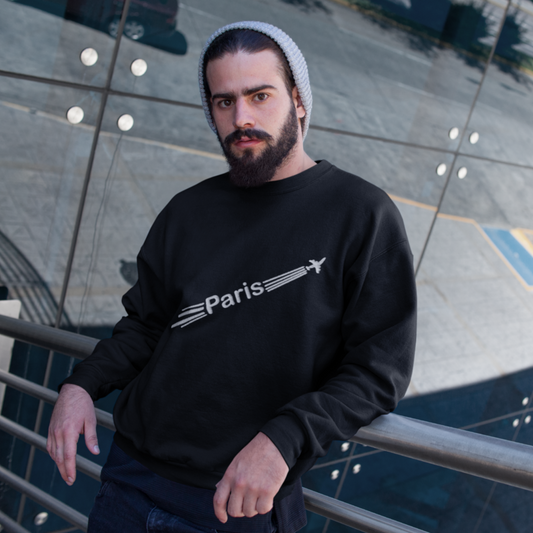 Sweater Black Airplane Paris