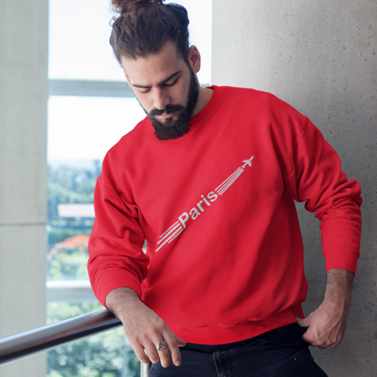 Sweater Red Airplane Paris