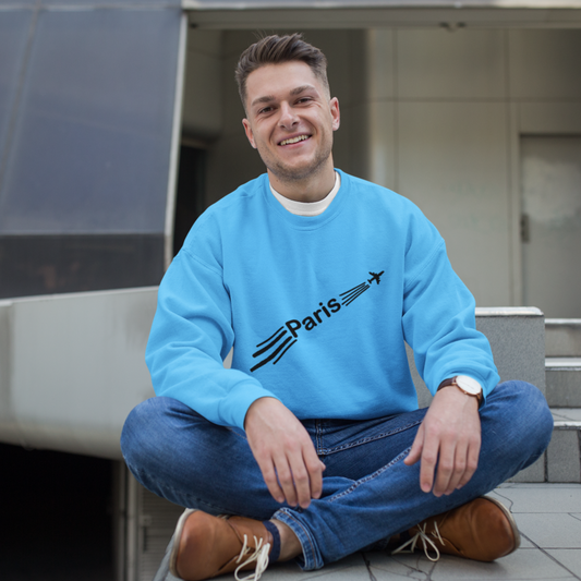 Sweater Blue Airplane Paris