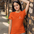 Load image into Gallery viewer, Tee Shirt Orange Amour With Flowers
