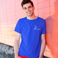 Load image into Gallery viewer, Tee Shirt Navy Amour With Flowers
