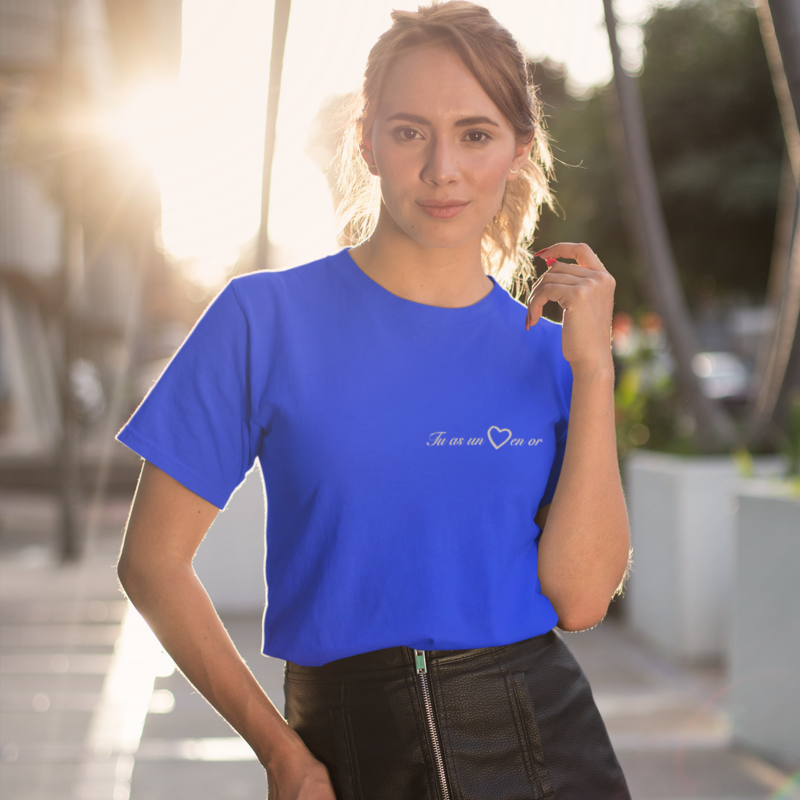 Tee Shirt Navy Tu as Un Coeur en Or