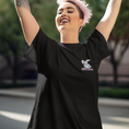 Load image into Gallery viewer, Tee Shirt Black Bonjour Rabbit
